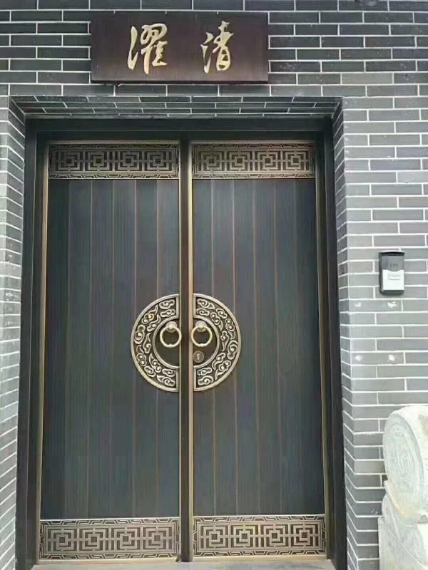 西安天卓中式銅門實(shí)際安裝效果圖 