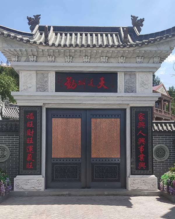 榆林神木市店塔鎮自建房庭院銅門 